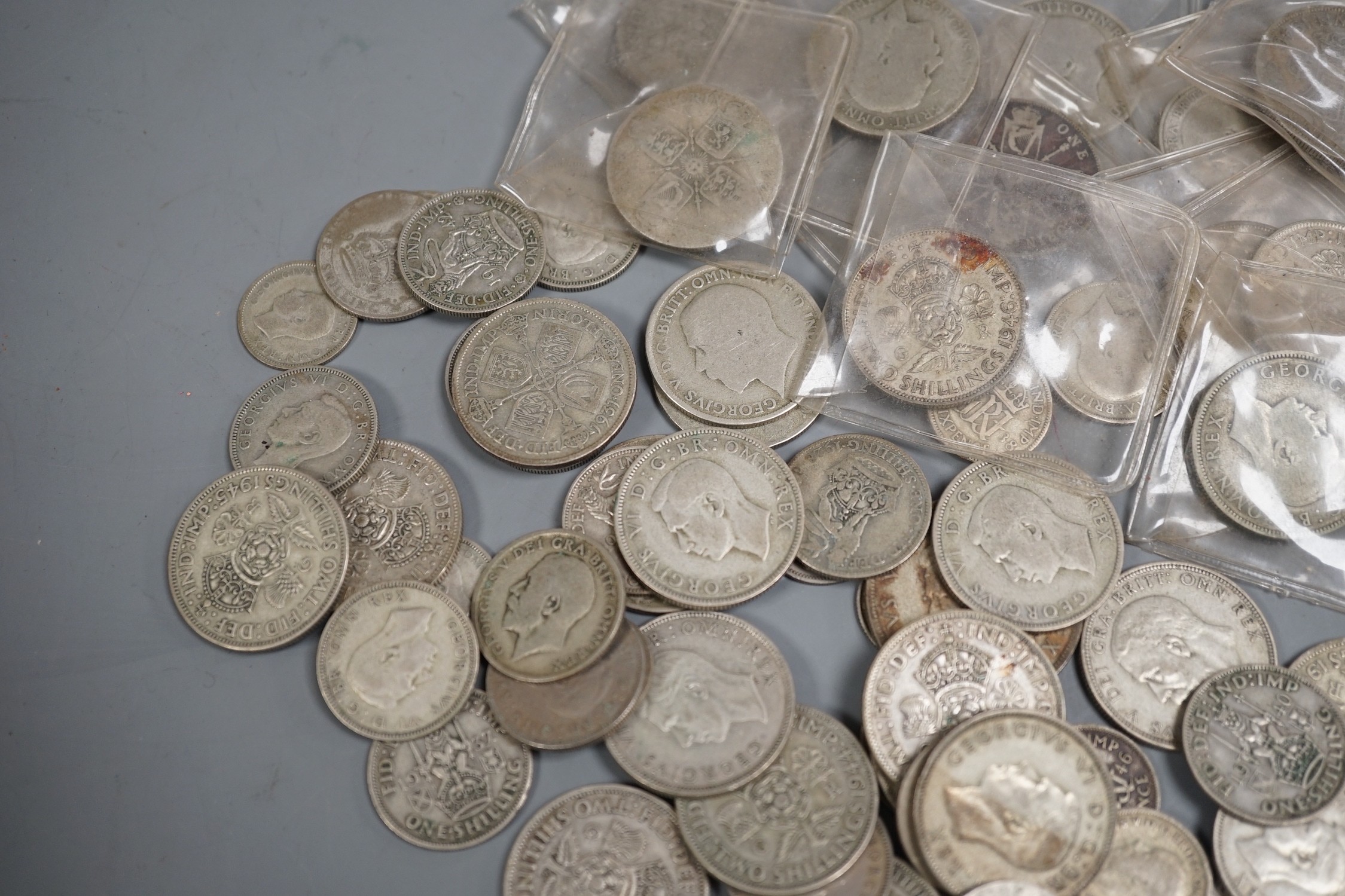 A quantity of various silver coins, Victoria to George VI